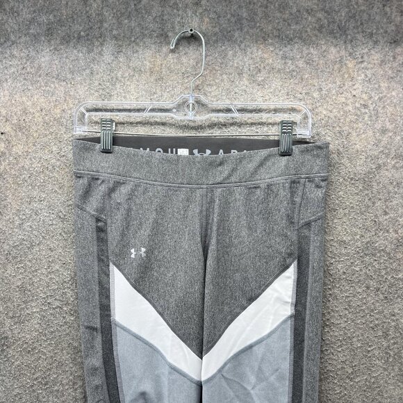Under Armour Pants Womens Large Gray HeatGear Compression 3/4 Leggings Running - Picture 9 of 10